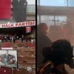 103 YILLIK ÇINAR CHP’NİN GENEL MERKEZİNE POLİSLERLE GİRİLDİ CHP POLİS BİBER GAZI GÖRSELİ