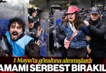 1 MAYIS’TA GÖZALTINA ALINAN 580 KİŞİ SERBEST BIRAKILDI 1 MAYIS TARİHİNDE POLİSİN GÖZALTINA ALMAYA ÇALIŞTIĞI VATANDAŞLARIN GÖRSELİ